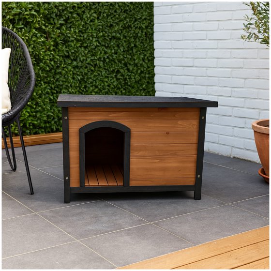 Robuste Hundehütte mit Flachdach Witterungsbeständig und Komfortabel 