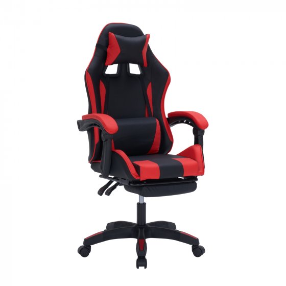 Ergonomischer Gaming Stuhl mit Fußstütze Racing-Design 