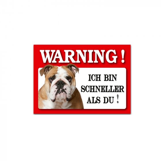Blechschild Wachhund Englische Bulldogge 