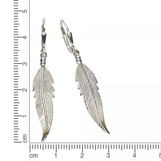 Ohrringe Silber 925 Feder-Motiv 45mm lang 