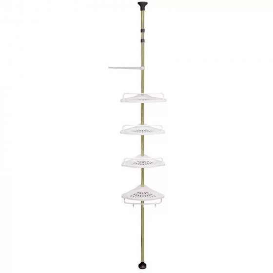 Teleskop Duschregal Höhenverstellbares Eckregal mit 4 Ablagen 