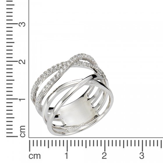 Ring 925 Silber rhodiniert Zirkonia weiß 