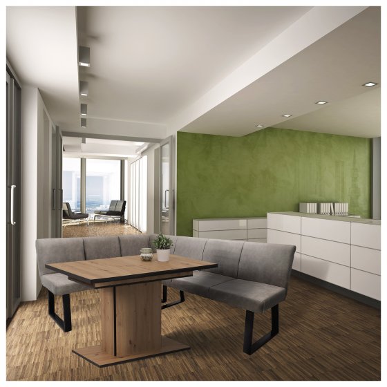 Eckbank 152 x 192 cm Vemal kurzer Schenkel links Grau