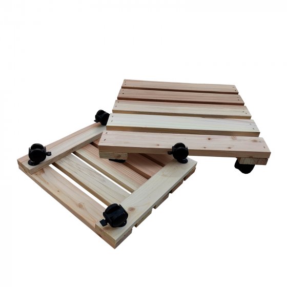 Praktischer Pflanzenroller aus Holz mit Rollen 2er Set stabil und flexibel 