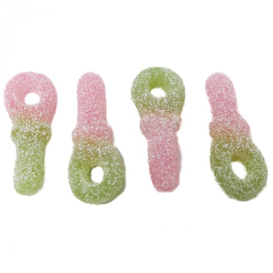 Fruchtgummi saure Wassermelone Tongen zweifarbig gelatinefrei 175g 
