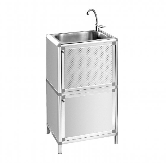 Spüle mit Unterschrank für Outdoorküche Silber