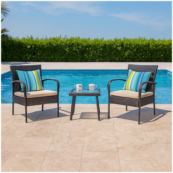 Gartenmöbel Set 3-teilig für Terrasse, Balkon und Wintergarten