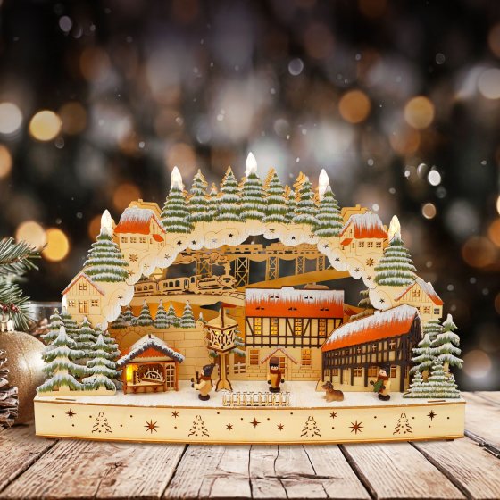 LED Schwibbogen Fachwerkhäuser 