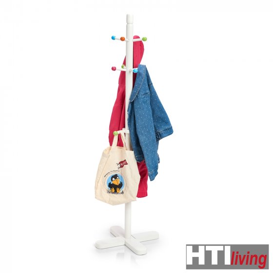 Kleiderständer für Kinderzimmer Garderobenständer aus Holz, 124 cm hoch 
