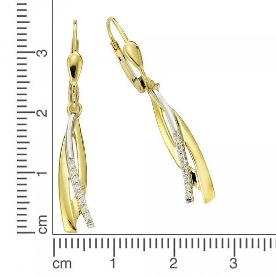 Ohrhänger 333 Gold zweifarbig Brillant 0,08ct. 