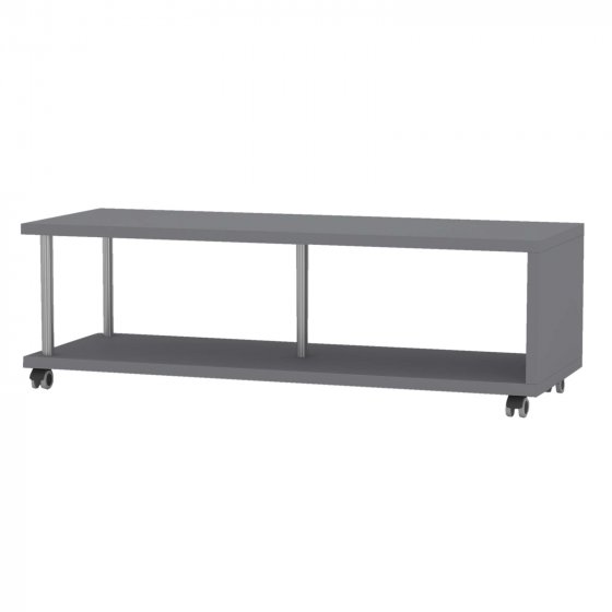 Couchtisch mit Ablagefach und Rollen Betongrau Breite 110 cm