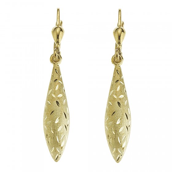 Ohrringe 333 Gold glanz matt diamantiert 