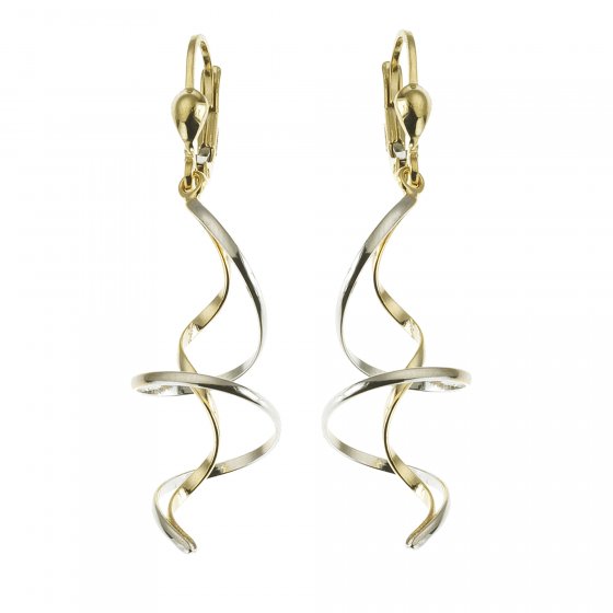 Ohrringe 333 Gold zweifarbig Spirale 
