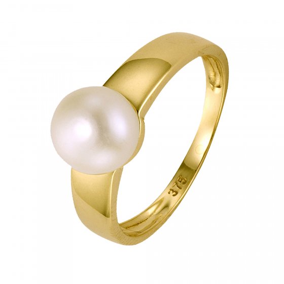 Ring Gold 375 Perle weiß 7,5-8mm 