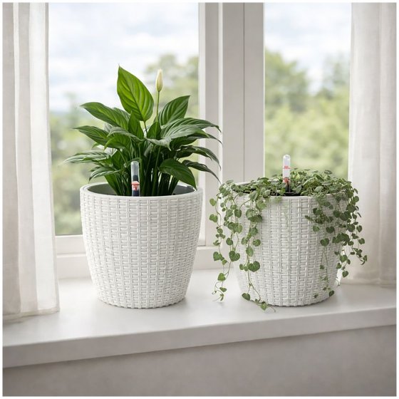 Blumentopf Hydro Ø 21cm 2er Set Nessa Weiß 