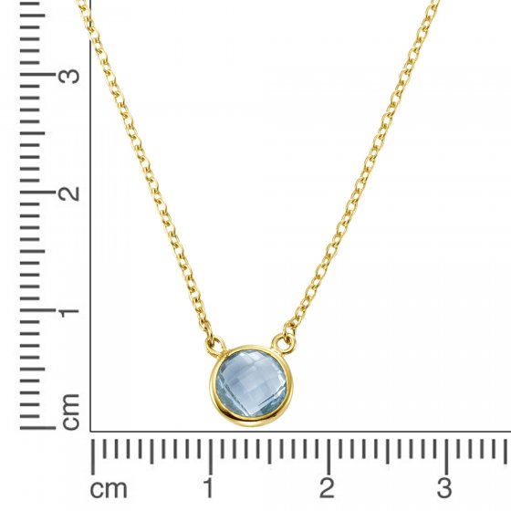Halskette 375/- Gelbgold Blautopas (beh) 