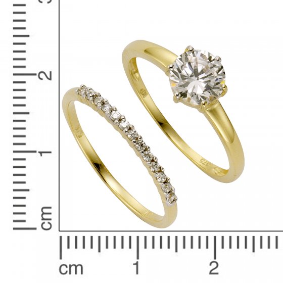 Ring-Set 375/- Gelbgold Zirkonia 