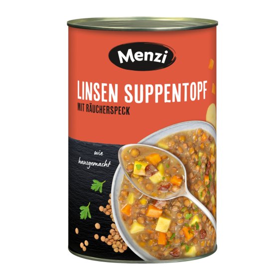 Menzi Linsen Suppentopf mit Räucherspeck - tafelfertig 4200 g 