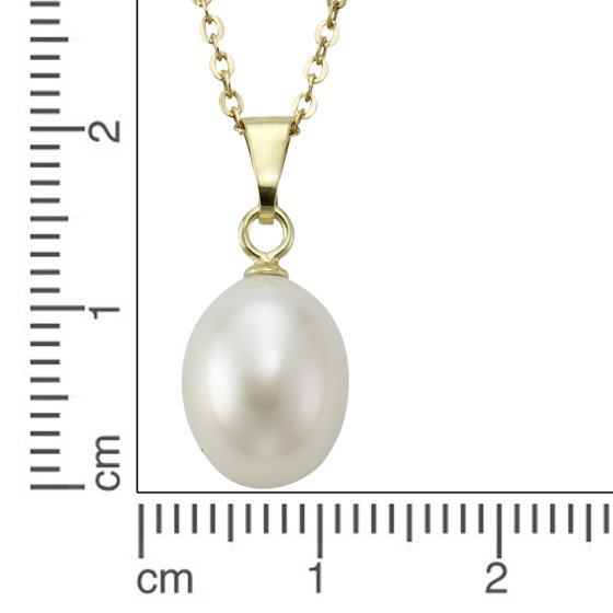 Halskette Gold 333 mit Perle weiß 8-9mm 