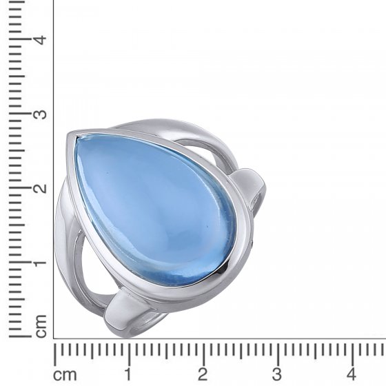 Ring 925 Silber rhodiniert Quarz hellblau (beh.) 