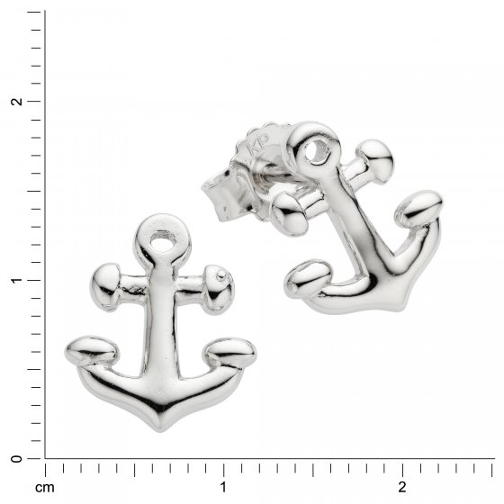 Ohrringe Silber 925 rhodiniert mit Anker-Motiv 