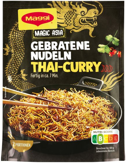 Maggi gebratene Nudeln Thai Curry 