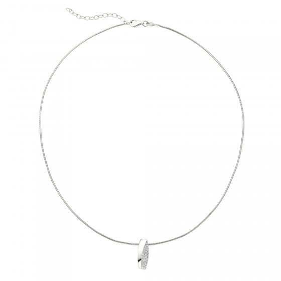 Halskette Silber 925 rhodiniert mit Zirkonia weiß 