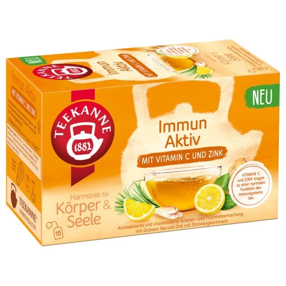 Teekanne Immun Aktiv Mischung aus Kräutern und Früchten 18 Beutel 