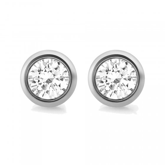 Ohrringe Edelstahl mit weißem Zirkonia 6mm 