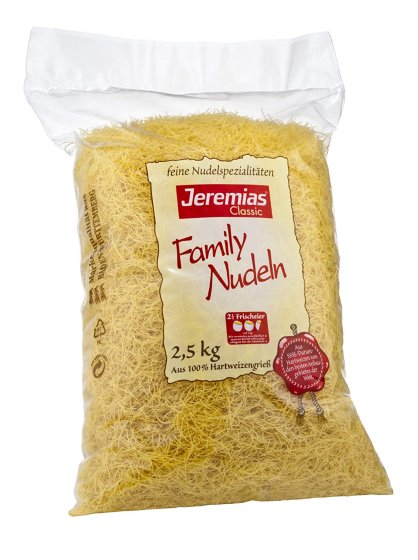 Jeremias Frischei Fadennudeln aus Hartweizengriess und Ei 2500g 