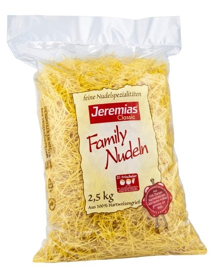 Jeremias Classic Family Suppennudeln 2mm dick mit Frischei 2500g 
