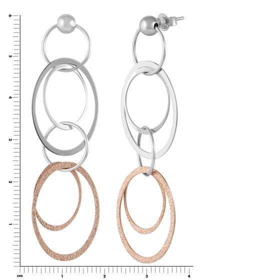 Ohrhänger 925/- Sterling Silber zweifarbig 