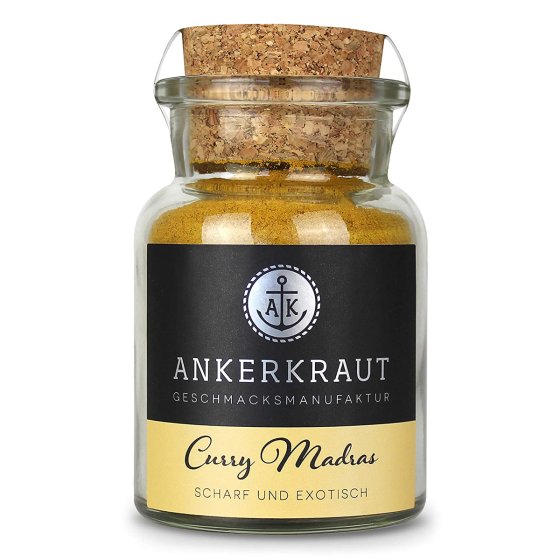 Ankerkraut Curry Madras Scharf und Exotisch im Korkenglas 60g 