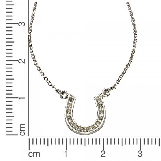 Collier 925/- Sterling Silber rhodiniert Zirkonia 