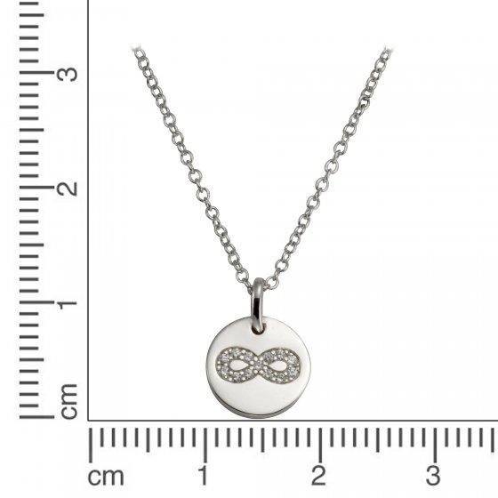 Collier 925/- Sterling Silber rhodiniert Zirkonia 