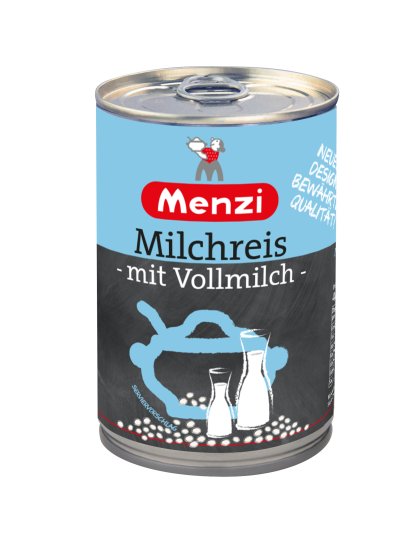 Menzi Milchreis mit Vollmilch Kalt und Warm Rundkornreis 800g 
