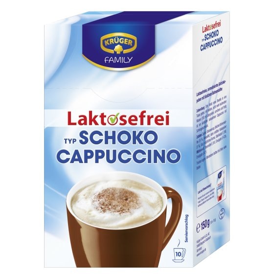 Krüger Cappuccino Schoko enthält Koffein Laktosefrei 10x15g 4er Pack 