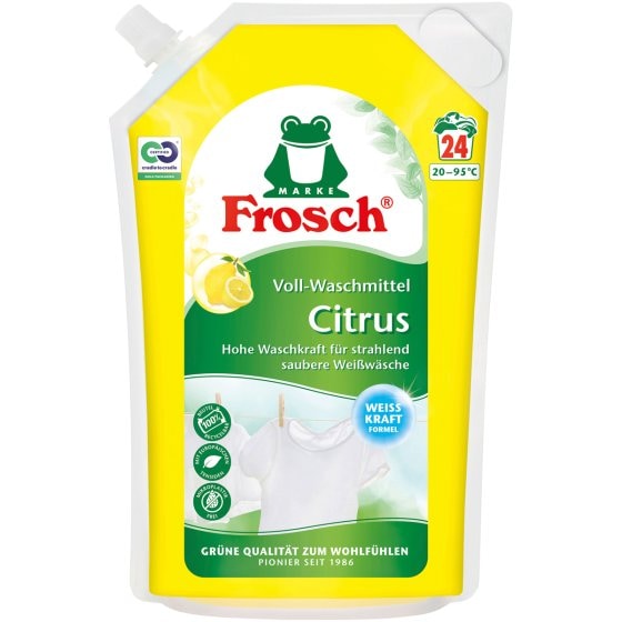 Frosch Citrus Voll Waschmittel hohe Waschkraft 24 WL 5er Pack 