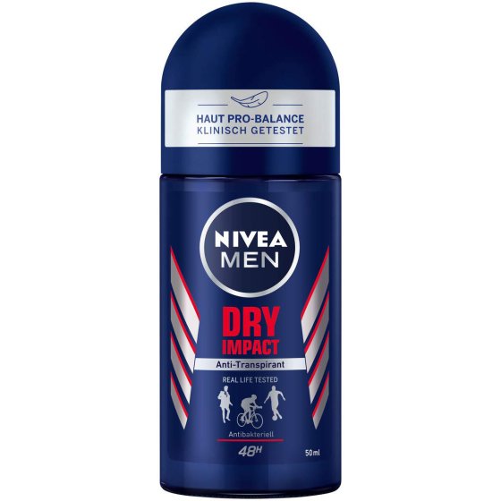 Nivea for Men Deo Dry Impact Roll On 48h Schutz 50ml 6er Pack 