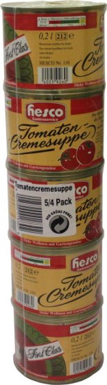 Hesco Tomaten Cremesuppe First Class verzehrfertig 5 Dosen 1060ml 