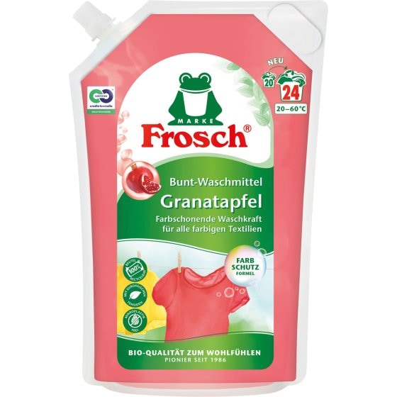 Frosch Granatapfel Waschmittel hohe Waschkraft 24 WL 1800ml 2er Pack 