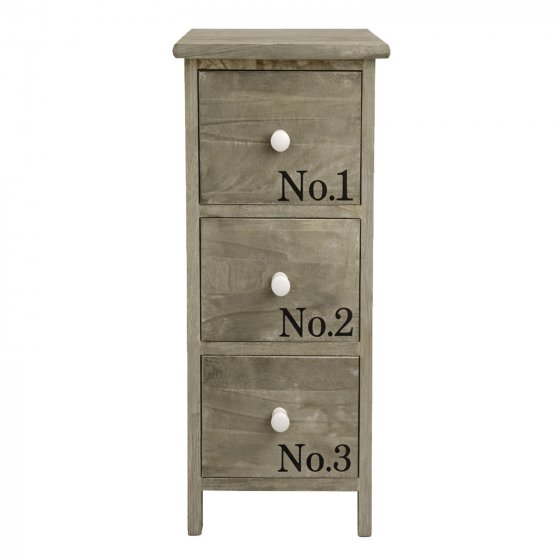 Kommode Melia schmal 3 Schubladen Numbers Sonoma 