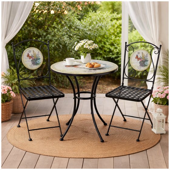 Tisch und 2 Stühle Celia Schmetterling 