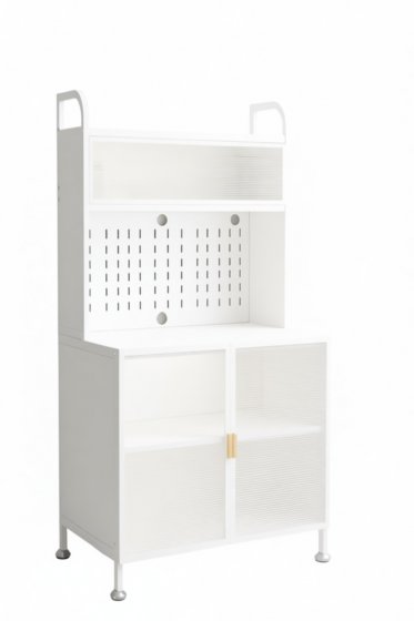 Küchenschrank mit Stauraum und Arbeitsfläche Metall Weiß 