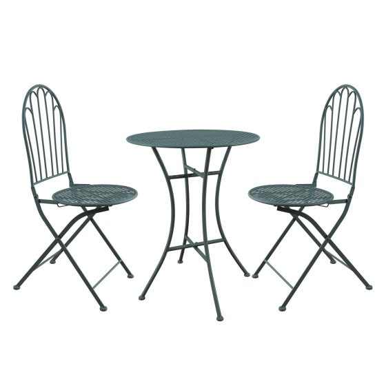 Bistro Sitzgruppe Ivo Metall Tisch mit 2 Stühlen Balkon Set Gartenmöbel 
