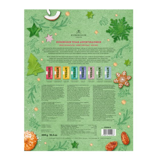 Niederegger Adventskalender Vegane Kakaoerzeugnisse Packung 300g 