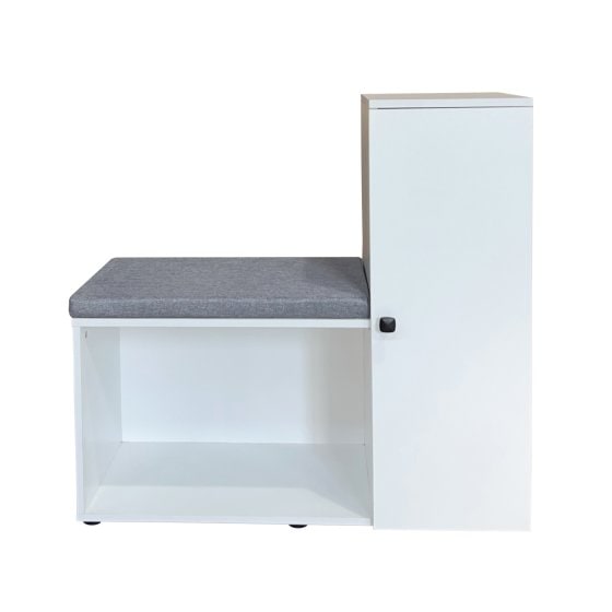 Schuhschrank mit Sitzbank Thekla Weiß 