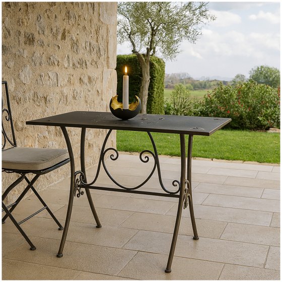 Gartentisch Metalltisch Rostoptik Rechteckig dekorativ Vintage 