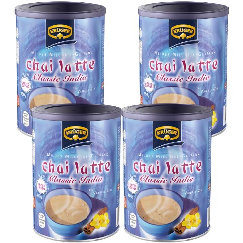 Krüger Chai Latte Classic India Milchteepulver Dose 4er Pack 