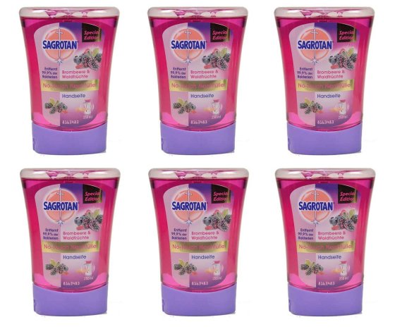 Sagrotan No Touch Nachfüller Brombeere und Waldfrüchte 250ml 6er Pack 